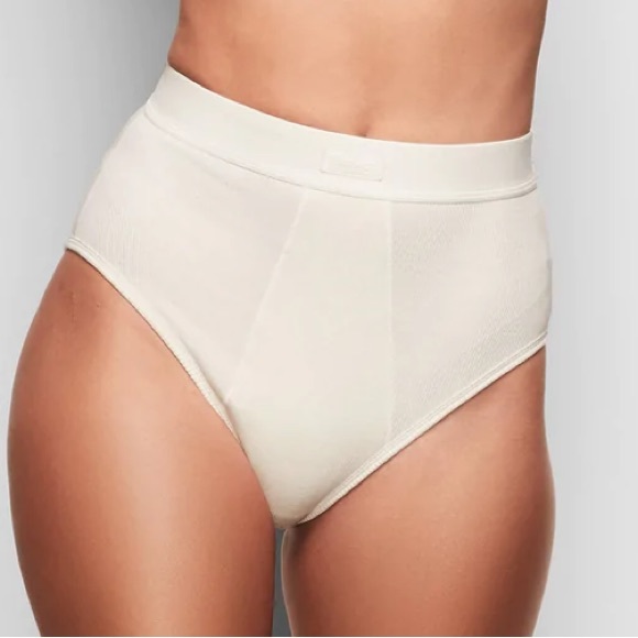 SKIMS Cotton Rib Tank & High Rise Brief Set in Bone - Picture 2 of 8